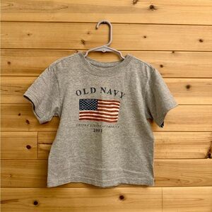 Vintage Old Navy 4T Toddler 2001 T Shirt American Flag 4th Of July Patriotic